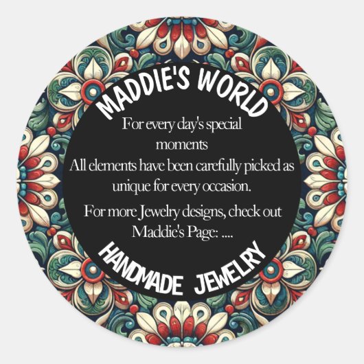 手作りジュエリー ラウンドシール (正面)