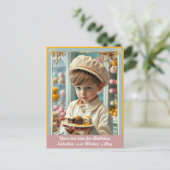 手作りスイーツが豊富な可愛いカスタム子 ポストカード (スタンド正面)