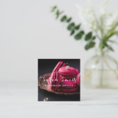 手作りスイーツケーキチョコレートデザートベーカリー スクエア名刺 (スタンド正面)