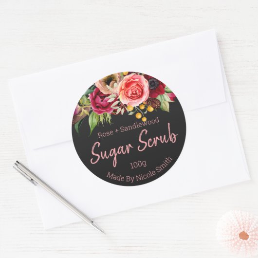 手作りスクラブ用のカスタマイズ可能なラベル ラウンドシール (封筒)