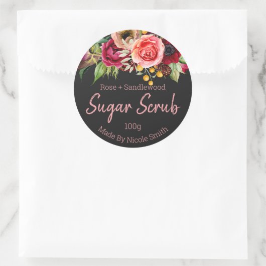 手作りスクラブ用のカスタマイズ可能なラベル ラウンドシール (バッグ)