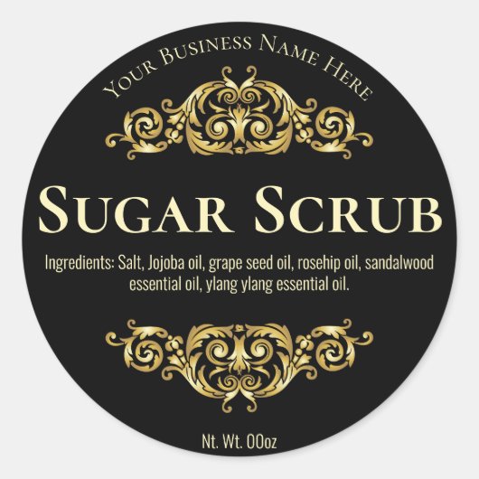 手作りスクラブ用ステッカーラベル ラウンドシール (正面)