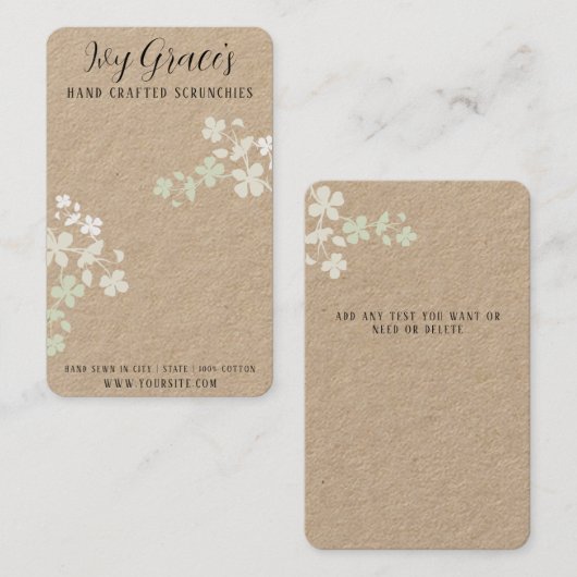 手作りスクルンチエカード 名刺 (正面/裏面)