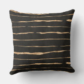 手作りストライプの金ゴールドバラとブラック クッション (裏面)