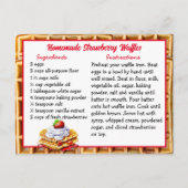 手作りストロベリーワッフルレシピカード ポストカード (正面)