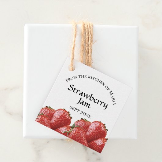 手作りゼリーいちごジャムラベルとロープ フェイバータグ (インサイチュ)
