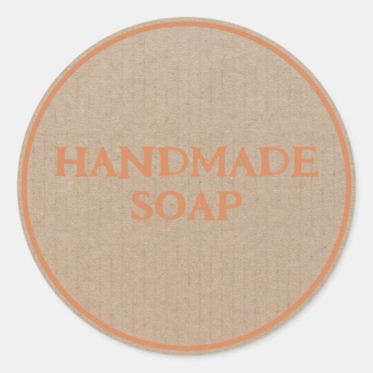 手作りソープブラウンクラフト紙レトロボホ ラウンドシール (正面)