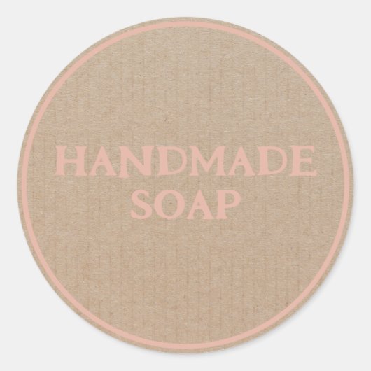 手作りソープブラウン紙レトロ ラウンドシール (正面)