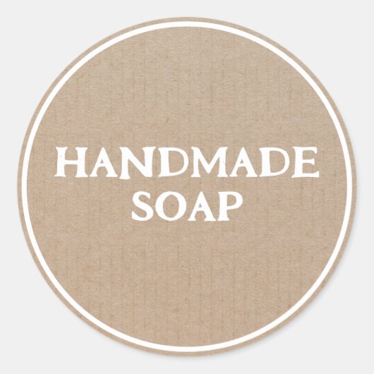 手作りソープブラウン紙レトロ ラウンドシール (正面)