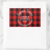 手作りソープランバージャックプライド赤い商品ラベル 長方形シール (バッグ)