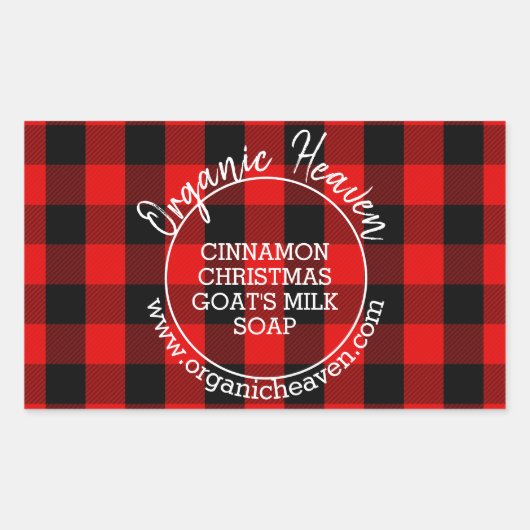 手作りソープランバージャックプライド赤い商品ラベル 長方形シール (正面)