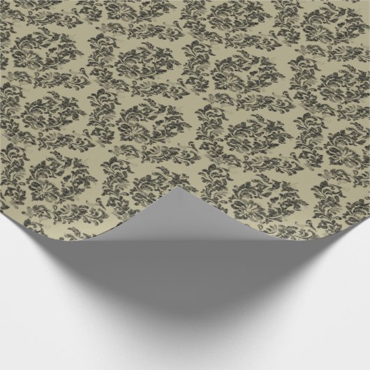 手作りダマスクパターン:ヴィンテージオーナメント。 ラッピングペーパー (角)