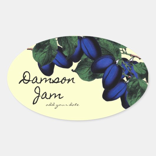 手作りダンソンジャムラベル 楕円形シール (正面)