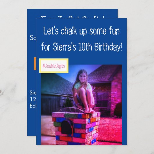 手作りチョークペイントパーティーの招待状 招待状 (正面/裏面)