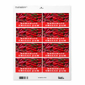 手作りチリジャムラベル ラベル (フルシート)