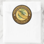 手作りディルピクルスアンティークラベルテンプレート ラウンドシール (バッグ)