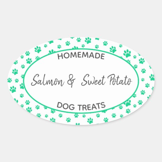 手作りドッグトリートラベル 楕円形シール (正面)