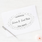 手作りドッグトリートラベル 楕円形シール (封筒)