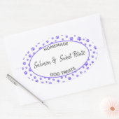 手作りドッグトリートラベル 楕円形シール (封筒)