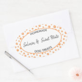 手作りドッグトリートラベル 楕円形シール (封筒)