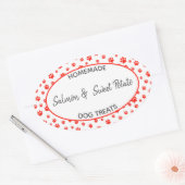 手作りドッグトリートラベル 楕円形シール (封筒)