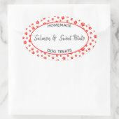 手作りドッグトリートラベル 楕円形シール (バッグ)