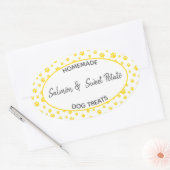 手作りドッグトリートラベル 楕円形シール (封筒)