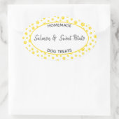 手作りドッグトリートラベル 楕円形シール (バッグ)