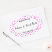 手作りドッグトリートラベル 楕円形シール (封筒)