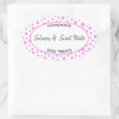 手作りドッグトリートラベル 楕円形シール (バッグ)