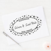 手作りドッグトリートラベル 楕円形シール (封筒)