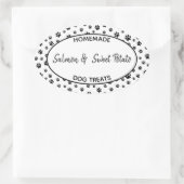 手作りドッグトリートラベル 楕円形シール (バッグ)