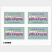 手作りドリップスライムテンプレートロゴ 長方形シール (シート)