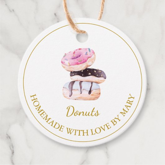 手作りドーナツメッセージカード |白 フェイバータグ (正面)