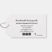 手作りニット商品価格 ギフトタグ (裏面横)