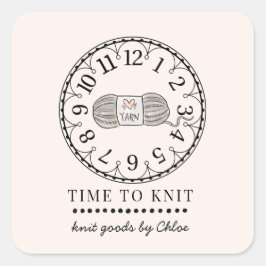 手作りニット商品商品ラベル スクエアシール