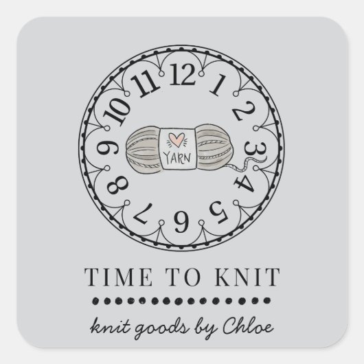 手作りニット製品 スクエアシール (正面)