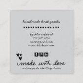 手作りニット製品 スクエア名刺 (裏面)