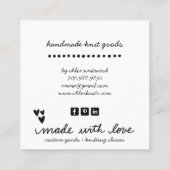 手作りニット製品 スクエア名刺 (裏面)