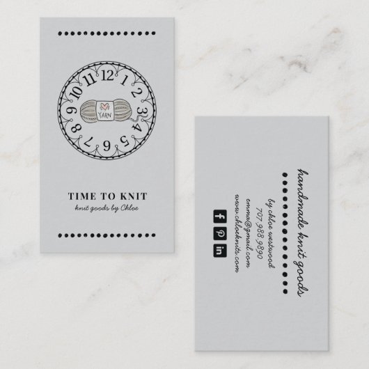 手作りニット製品 名刺 (正面/裏面)
