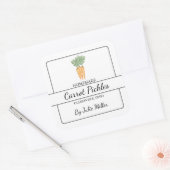 手作りニンジン四角ラベル スクエアシール (封筒)