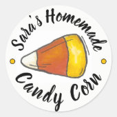 手作りハロウィンサンクスギビングキャンディーコーン ラウンドシール (正面)