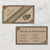 手作りハートクラシックブラウン 名刺 (正面/裏面)
