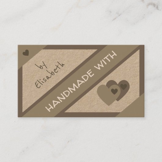 手作りハートクラシックブラウン 名刺 (正面)