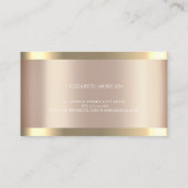 手作りハートストライプ金ゴールドバラ金ゴールド 名刺 (裏面)