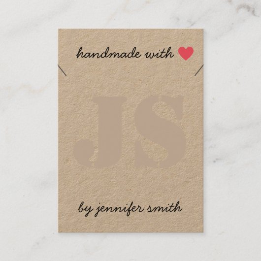 手作りハートネックレス表示カードホルダー 名刺 (正面)