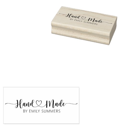 手作りハート名前をカスタムする ラバースタンプ (押印)