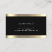 手作りハート金ゴールドストライプブラック 名刺 (裏面)