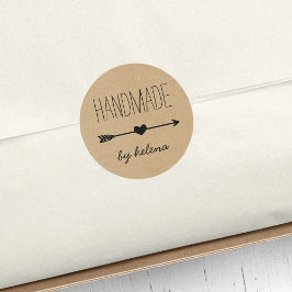 手作りハート |クラフト素朴ルック ラウンドシール