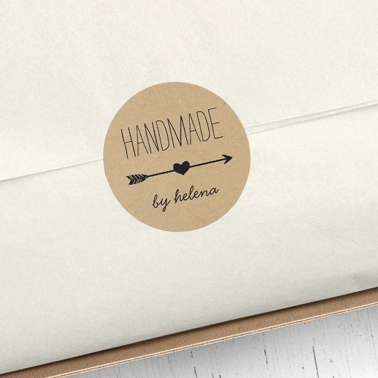 手作りハート |クラフト素朴ルック ラウンドシール